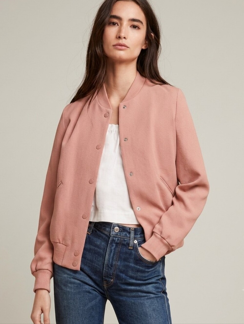 Aritzia Wilfred Poussin Bomber Jacket Dusty Pink small